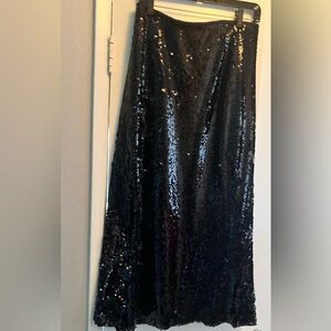 Elegant Black Zara Sequin Skirt NWT Size M